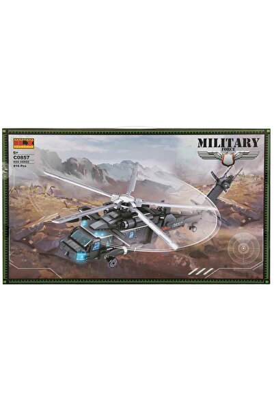 BLX 816 Pieces Military Forces Combat Helicopter Block Building Kit