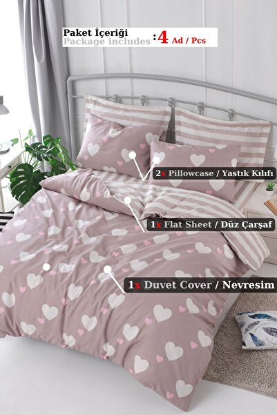 Eponj Home Dupla Herz szárított rózsa - Könnyen vasalható paplanhuzat szett