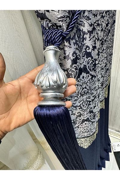 NİVEMESHOME Nivemeshome Navy Blue Fringed Grey Apparatus Ceiling Collection Bracelet