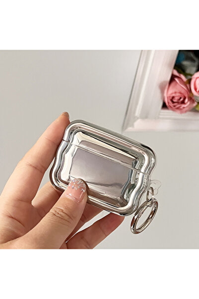 Choice جراب فاخر فضي اللون بتصميم موجة ناعمة مستوحى من الليزر، لحماية سماعات ...