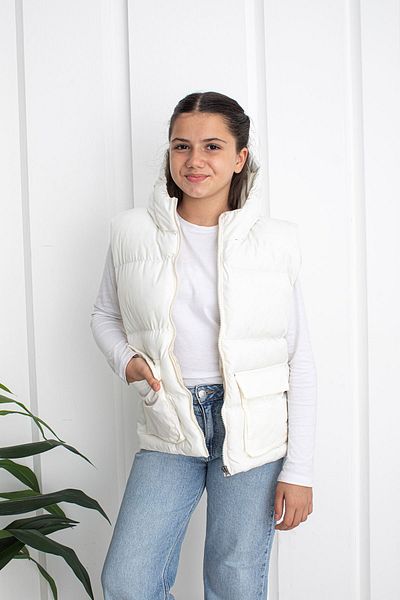 Gimeravm Vestă albă unisex pentru copii