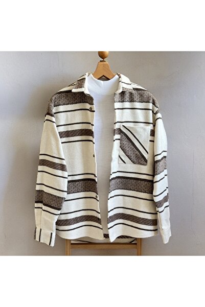 Hazhers Чоловіча сорочка оверсайз з коміром і довгими рукавами