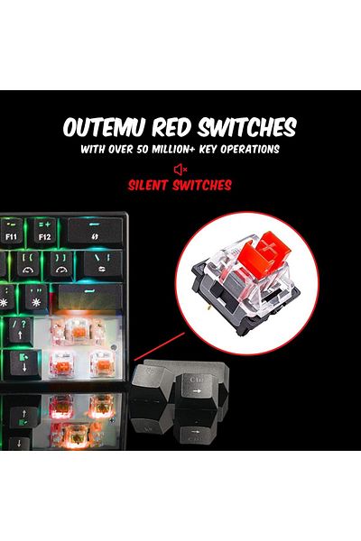 Cosmic Byte Cosmic Byte CB-GK-32 Themis 61 Key RGB Gaming Keyboard, Outemu Red Switches (Black)