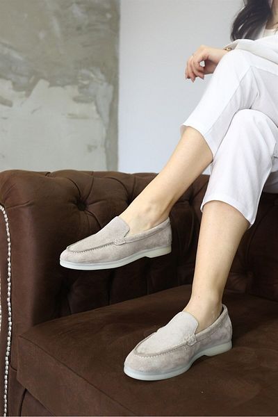 NILUFARR Ежедневни дамски обувки Camelia Beige от естествен велур