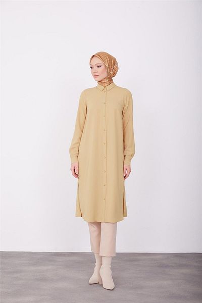 Armine Long Sleeve Tunic with Logo - 23Kh411 Biscuits