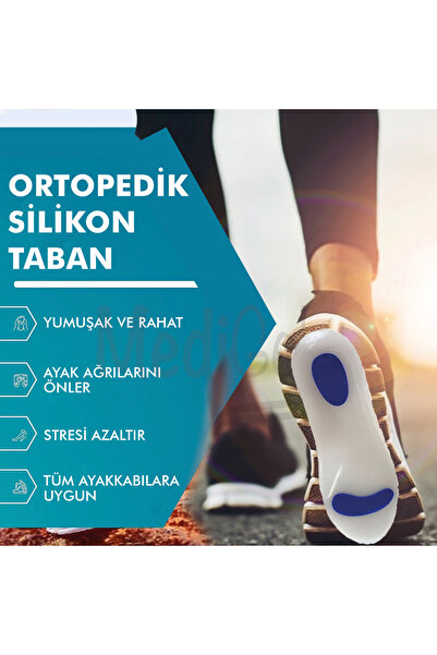 MediGel MG01 - Silikon Ortopedik | Ark Destekli, Darbe Emici, Topuk Dikeni Için Yumuşak Iç Tabanlık