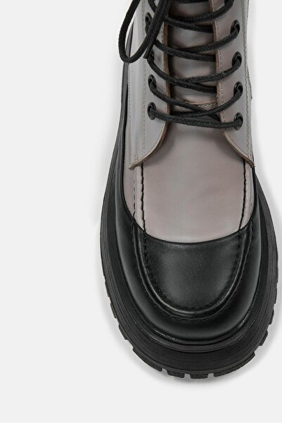 NILUFARR Miles Vizon Hakiki Deri Kalın Tabanlı Kadın Bot