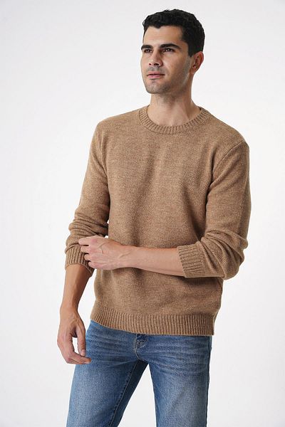 CHUBA Ανδρικό πουλόβερ Soft Touch Regular Fit Casual Crew-Neck Καμηλό 25W2008