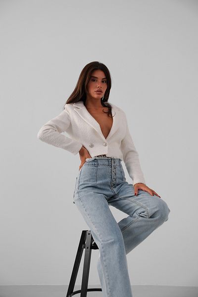 Black Fashion Blugi albastru deschis cu detaliu nasturi