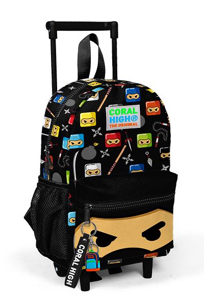 Coral High Rucsac cu racletă cuib mic, cu model Ninja, cu două compartimente 24013