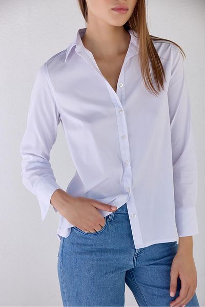 Masha Kate Cămașă albă din bumbac slim fit