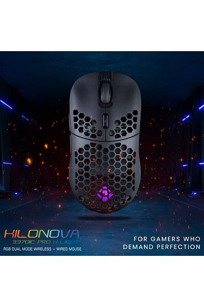 Cosmic Byte Kilonova 3370IC PRO X-Light Wireless Gaming Mouse (Black) | DIY Hot Swappable Switch