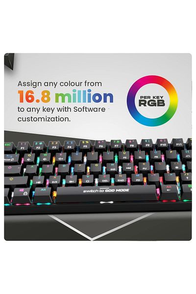 Cosmic Byte Cosmic Byte CB-GK-35 Themis 61 Key RGB Gaming Keyboard, Outemu Red Switches (White)