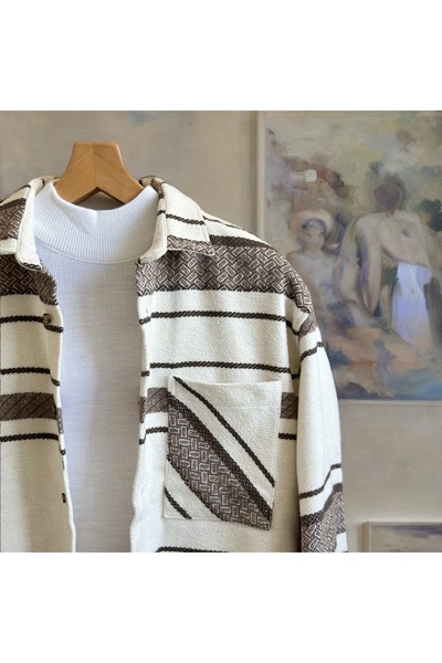 Hazhers Чоловіча сорочка оверсайз з коміром і довгими рукавами