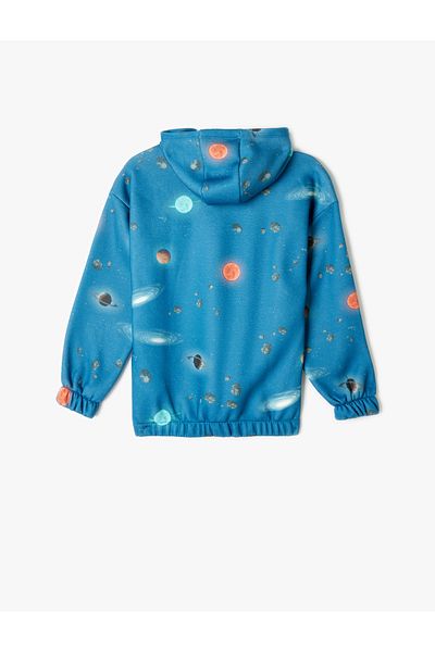 Koton 7d0 Marineblau gemustert - Jungen Jersey Sweatshirt 5wkb10396tk