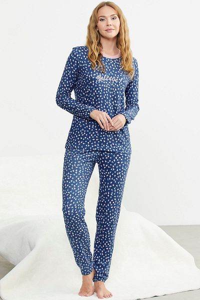 Sementa Set de pijamale moale cu model albastru