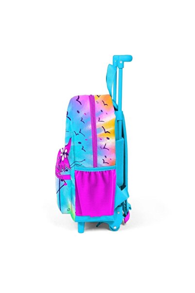 Coral High Minik Yuva Çekçekli Sırt Çantası Mavi Pembe Flamingo Desenli Iki Bölmeli 24030