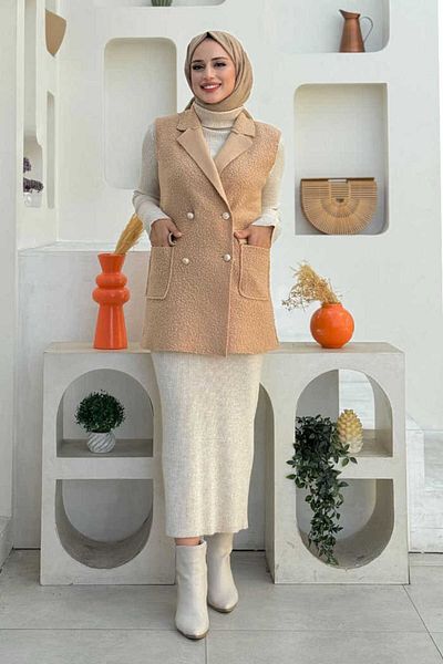 Bym Fashion Vizon 7889 - Жилетка с джоб и нулев ръкав
