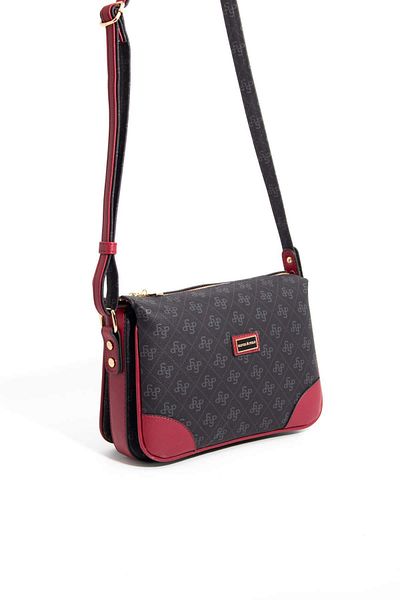 Silver Polo Geantă de damă Silver & Polo Black - Roșu Claret SP784