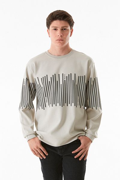 Fulla Moda Φούτερ με στάμπα με λαιμόκοψη