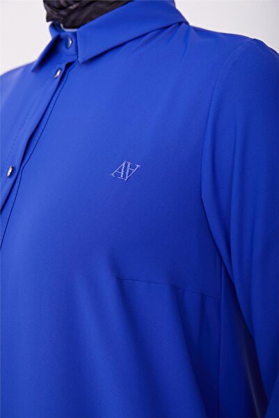 Armine Uzun Kollu Logolu Tunik 23kh411 Morcivert