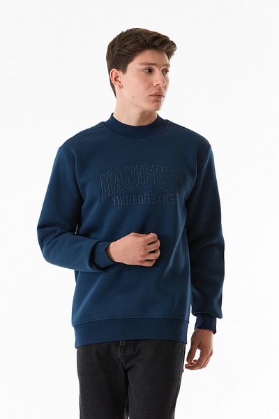 Fulla Moda Суитшърт с бродирана яка и стойка