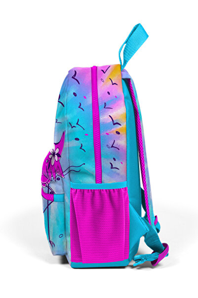 Coral High Minik Yuva Sırt Çantası Mavi Pembe Flamingo Desenli Iki Bölmeli 23530