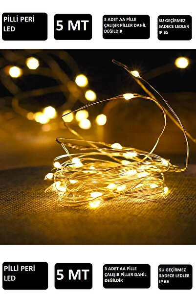 NARGO Peri Led 5 Metre Sarı Pilli Dekoratif Aydınlatma
