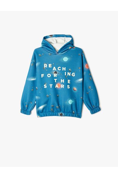 Koton 7d0 Marineblau gemustert - Jungen Jersey Sweatshirt 5wkb10396tk