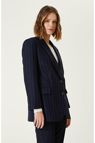 Network Lacivert Yün Karışımlı Blazer Ceket