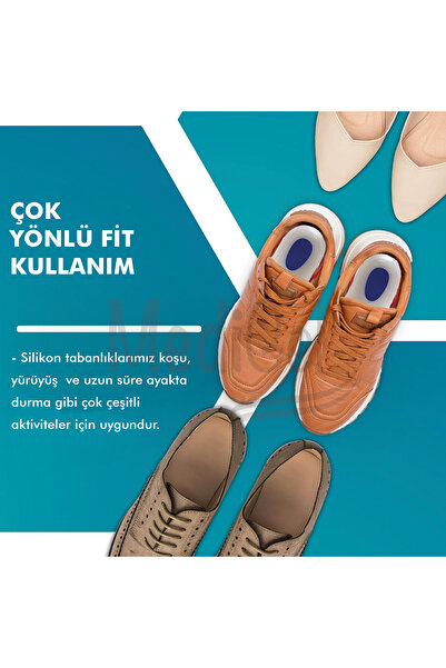 MediGel MG01 - Silikon Ortopedik | Ark Destekli, Darbe Emici, Topuk Dikeni Için Yumuşak Iç Tabanlık
