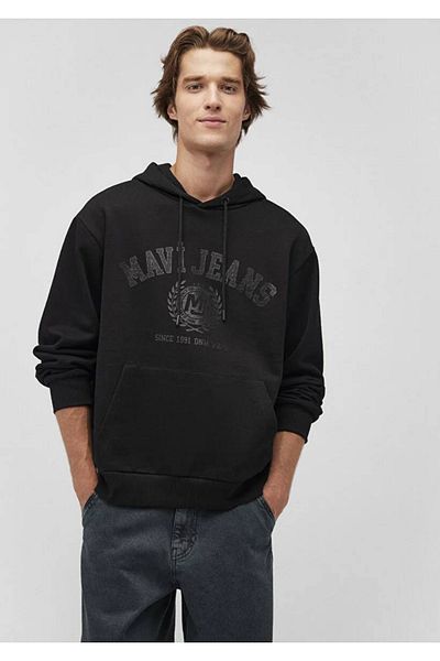 Mavi Черен суичър с щампи на дънки 0S10201-900