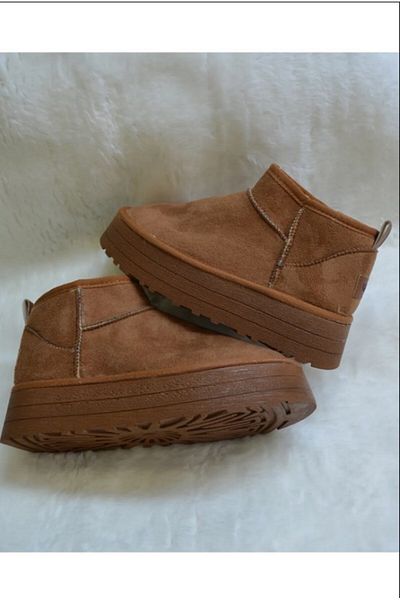 İmerShoes Tan Γυναικείες Μπότες - Ultra Mini Suede, Χοντρή σόλα, Winter Bootie 400u