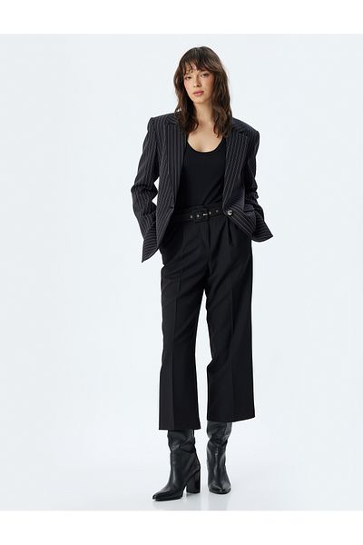 Koton Pantaloni supradimensionați din material textil cu talie înaltă
