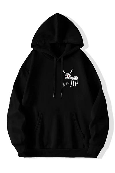 AEMİ Hanorac oversize cu glugă, cu glugă, imprimat pe spate, unisex