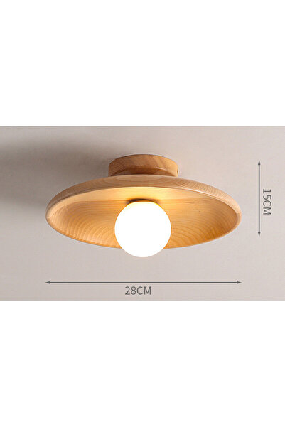 Choice D28cm Log color Modern Wooden Ceiling Light Log Color Walnut Wood Ceil...