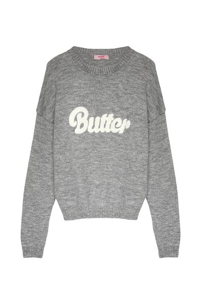 Quzu Gray Crew Neck Sweater