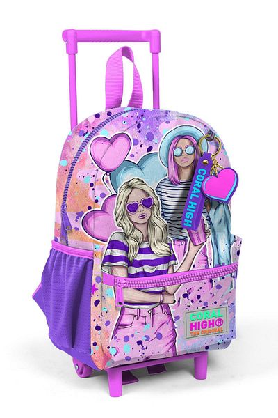 Coral High Roz Violet Fashion Girl Model Tiny Nest Squeegee Rucsac - Două Compartimente 24055