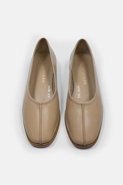 NILUFARR Tayga Nude Genuine Leather Women's Ballerinas