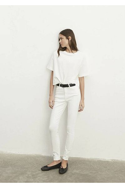 Mavi Weiße Jeanshose in Goldform von Serenay 100980 -83673