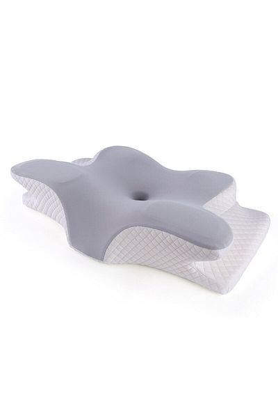 Choice Gray Memory Foam Pillows Butterfly Shaped Relaxing Cervical Slow Rebound Neck Pillow Pain Relief Sle