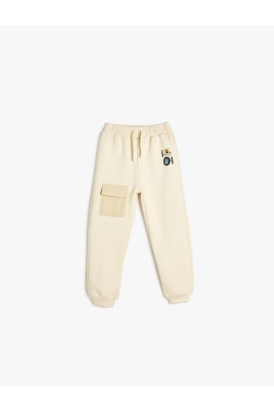 Koton Jogger-Jogginghose – Taille gebunden, bedruckt, Taschendetail