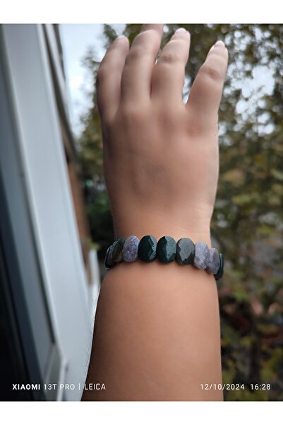 Aryalina Doğaltaş Hint Akik Taşı Bileklik