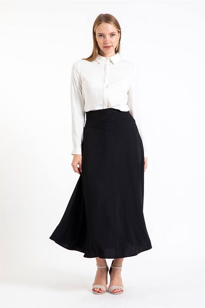 Esswaap Black Flared Skirt