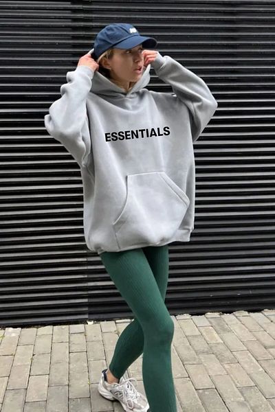 Pink Sky HOODED OVERSIZE SHARDONED SWEATSHIRT