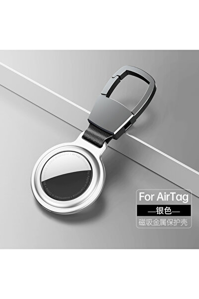 Choice4 Withe For Air Tags Keychain Protector Bumper Luxury Metal Magnetic Ad...
