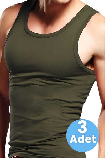 Uniquetrenders Ανδρικό βαμβακερό εσώρουχο 3'li Athlete Soldier Singlet Soldier