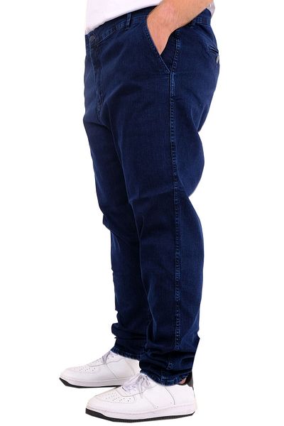 ModeXL Ανδρικό μπλε τζιν - Plus Size, Πλαϊνές τσέπες, Chino 18880