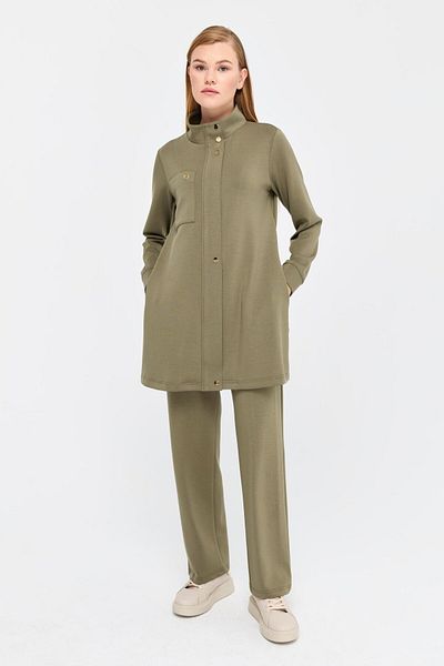 Esswaap Khaki Color Zippered Trousers Set
