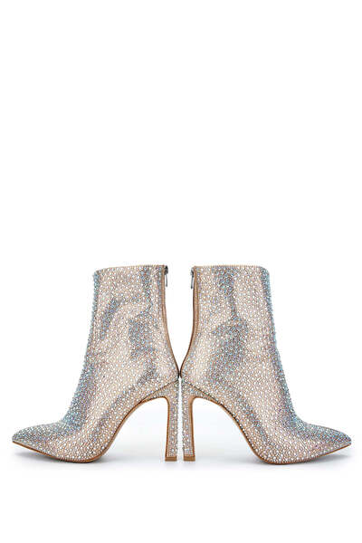 Tamer Tanca Kadın Hakiki Deri Bej Topuklu Bot